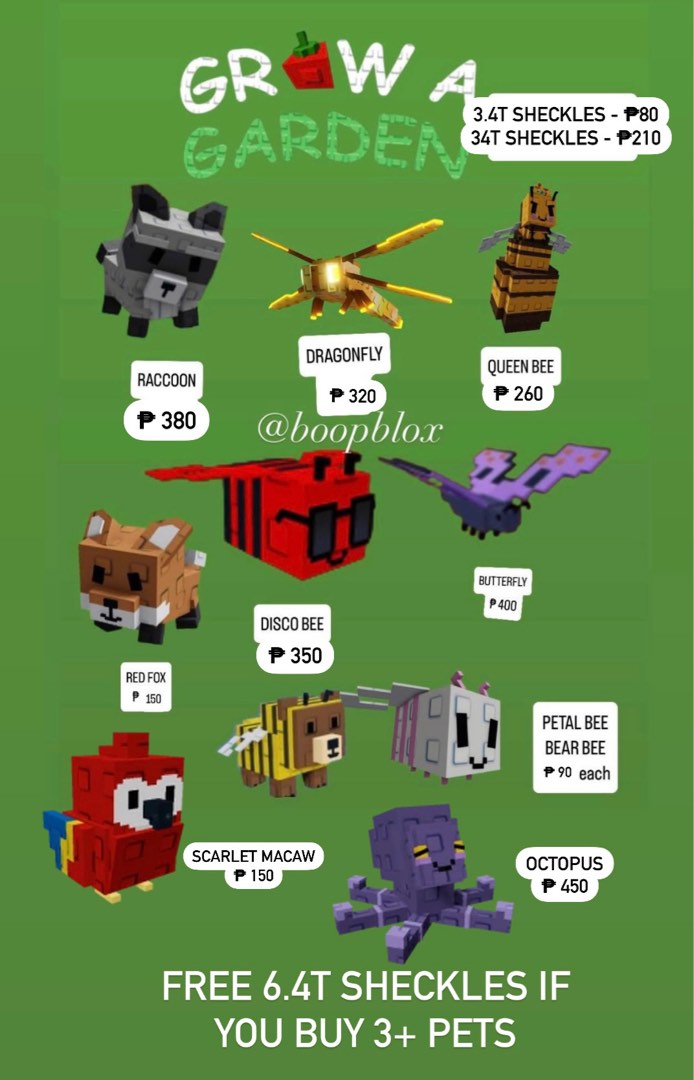 GROW A GARDEN ROBLOX GAG ROBUX GAME PETS PET AND SHECKLES SHECKLE RED ...