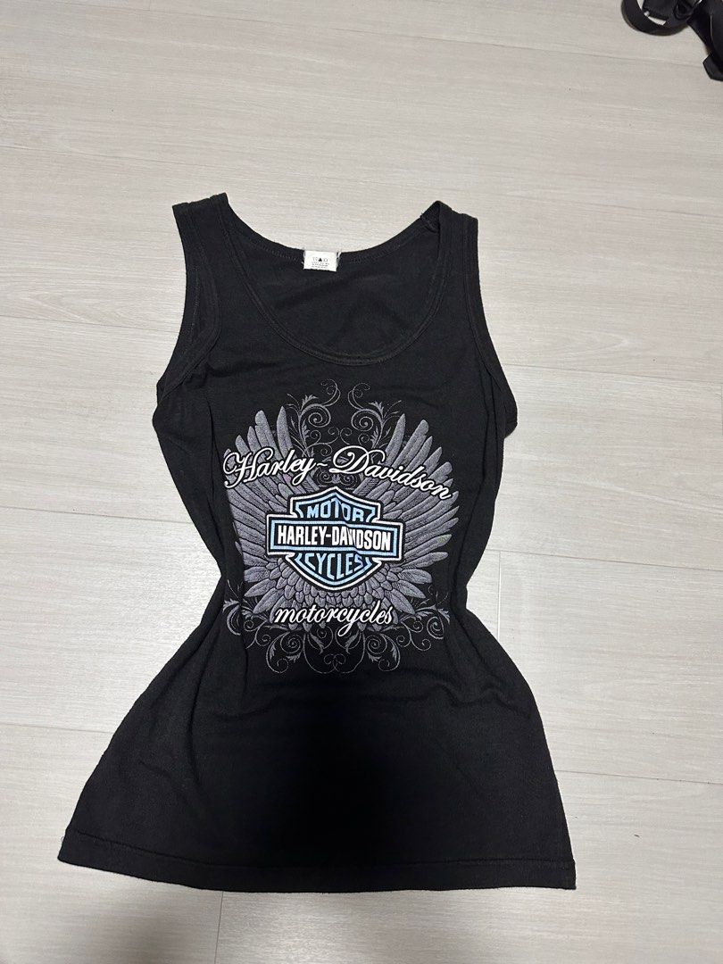harley davidson motorcycles black tank top y2k, Women's