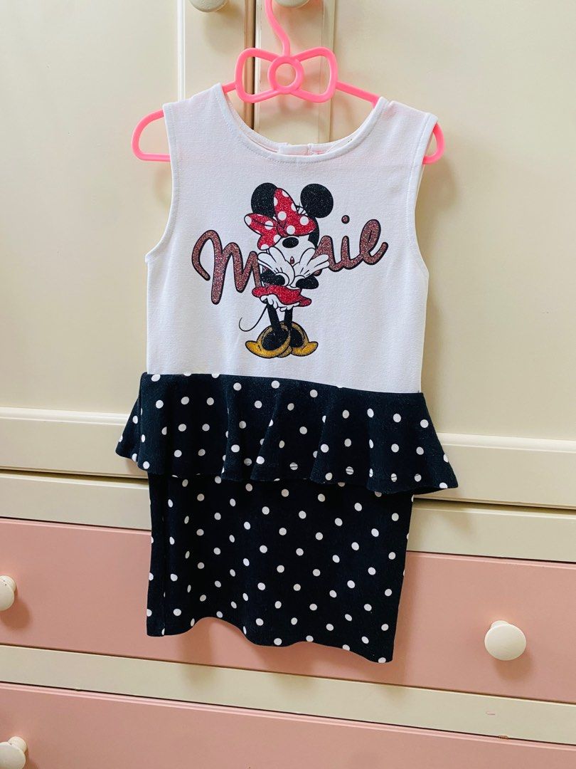 princess polly baby blue dress Girls DISNEY black white striped MINNIE MOUSE dress 5 knit sparkle tulle  gold