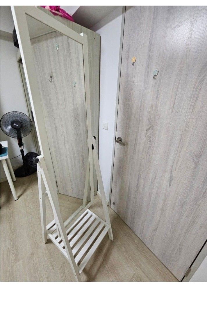 IKEA ISFJORDEN Standing Mirror White 182cm, Furniture & Home