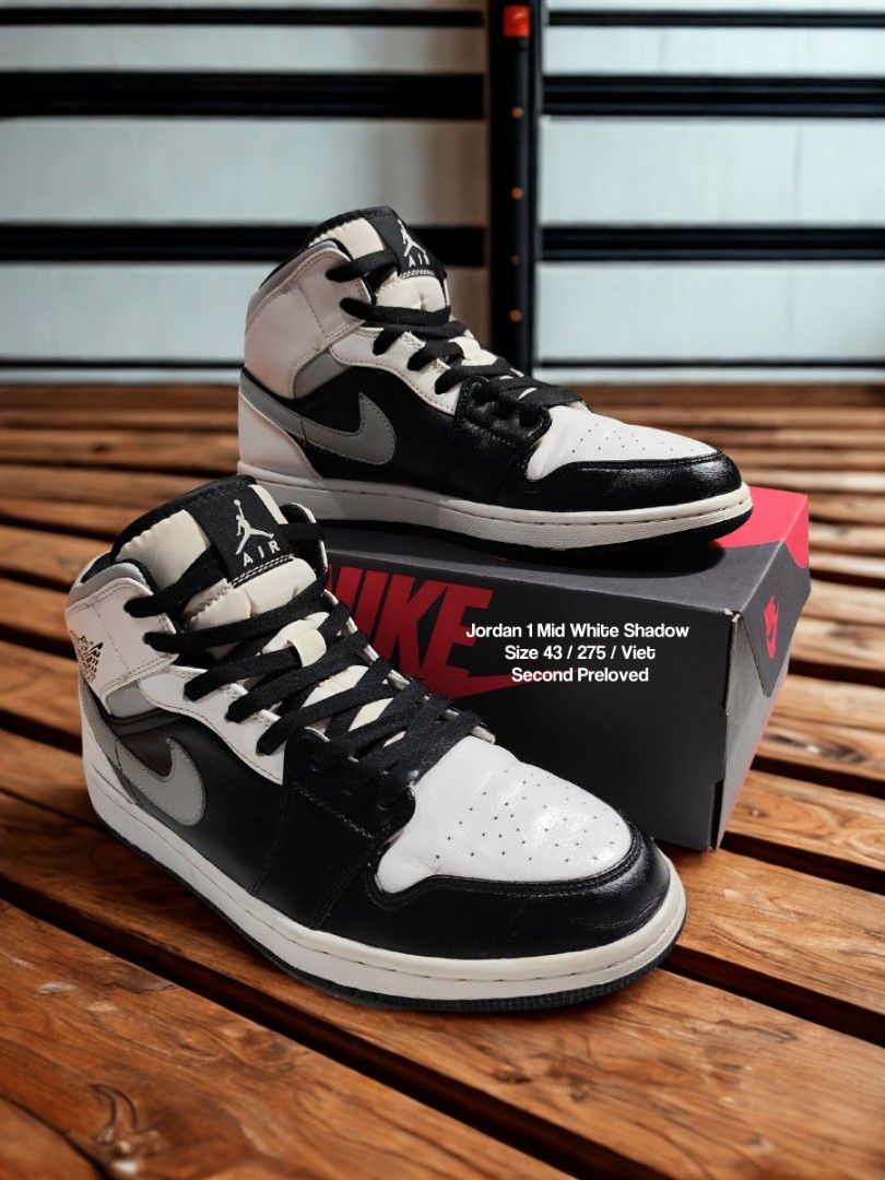 Sepatu Jordan Mid White Shadow Size Air Jordan Mid Light Smoke