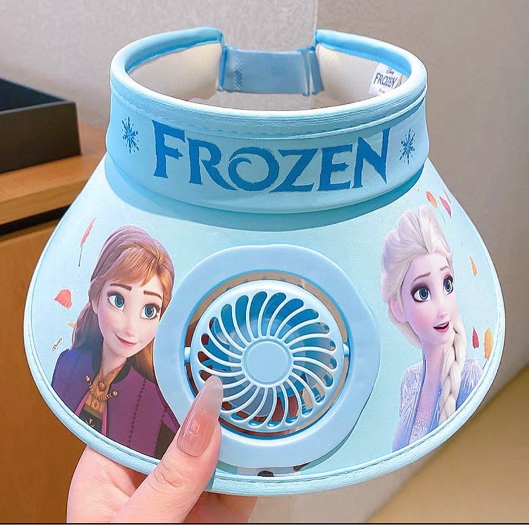 Kids Sun Shade Hat with Fan (Category: Other Babies Going Out Needs) located in Singapore. Submitted by filzah.fashionablecloset (Listing ID 1376598178, Image 1). Description: Blue Frozen Spiderman $10 each current instocks - sold out can preorder if keen (2 wks waiting time).