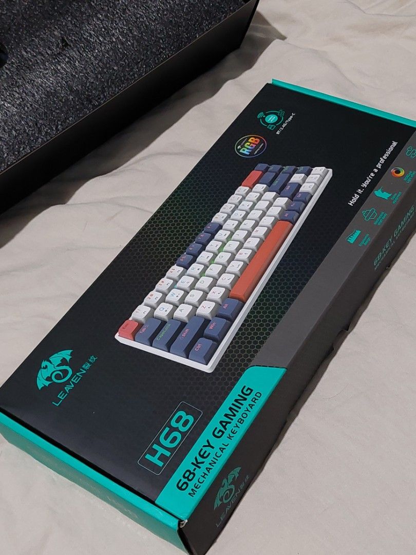 Leaven H68 Mechanical gaming keyboard (Category: Computer Keyboard) located in Quezon City. Submitted by madspore (Listing ID 1376489226, Image 1). Description: leaven mechanical keyboard 68 keys tri mode - usb, 2.4ghz, bluetooth RGB no issue FREE 30pcs replacement switch bnew purchased march 3 2025 rfs: upgrade to full size kb location: ideal subd. commonwealth QC.
