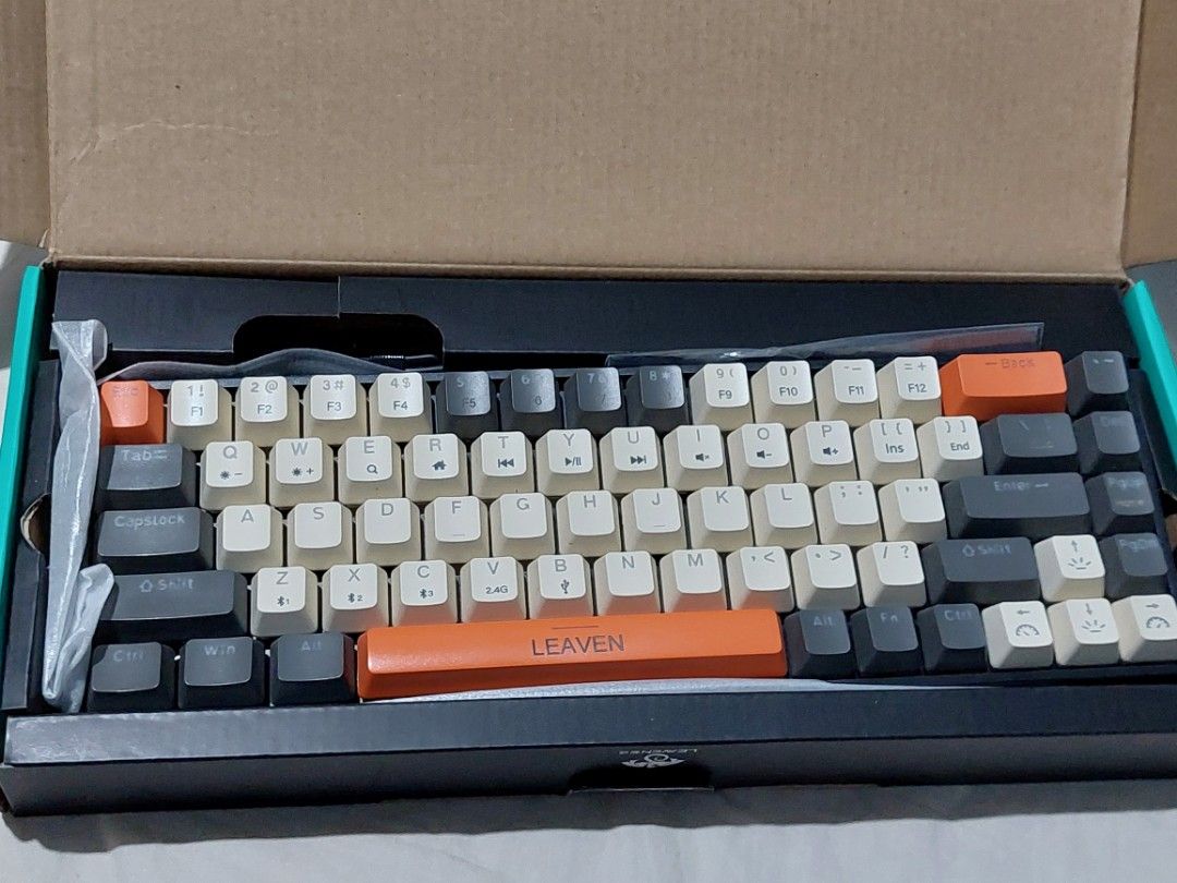 Leaven H68 Mechanical gaming keyboard (Category: Computer Keyboard) located in Quezon City. Submitted by madspore (Listing ID 1376489226, Image 2). Description: leaven mechanical keyboard 68 keys tri mode - usb, 2.4ghz, bluetooth RGB no issue FREE 30pcs replacement switch bnew purchased march 3 2025 rfs: upgrade to full size kb location: ideal subd. commonwealth QC.