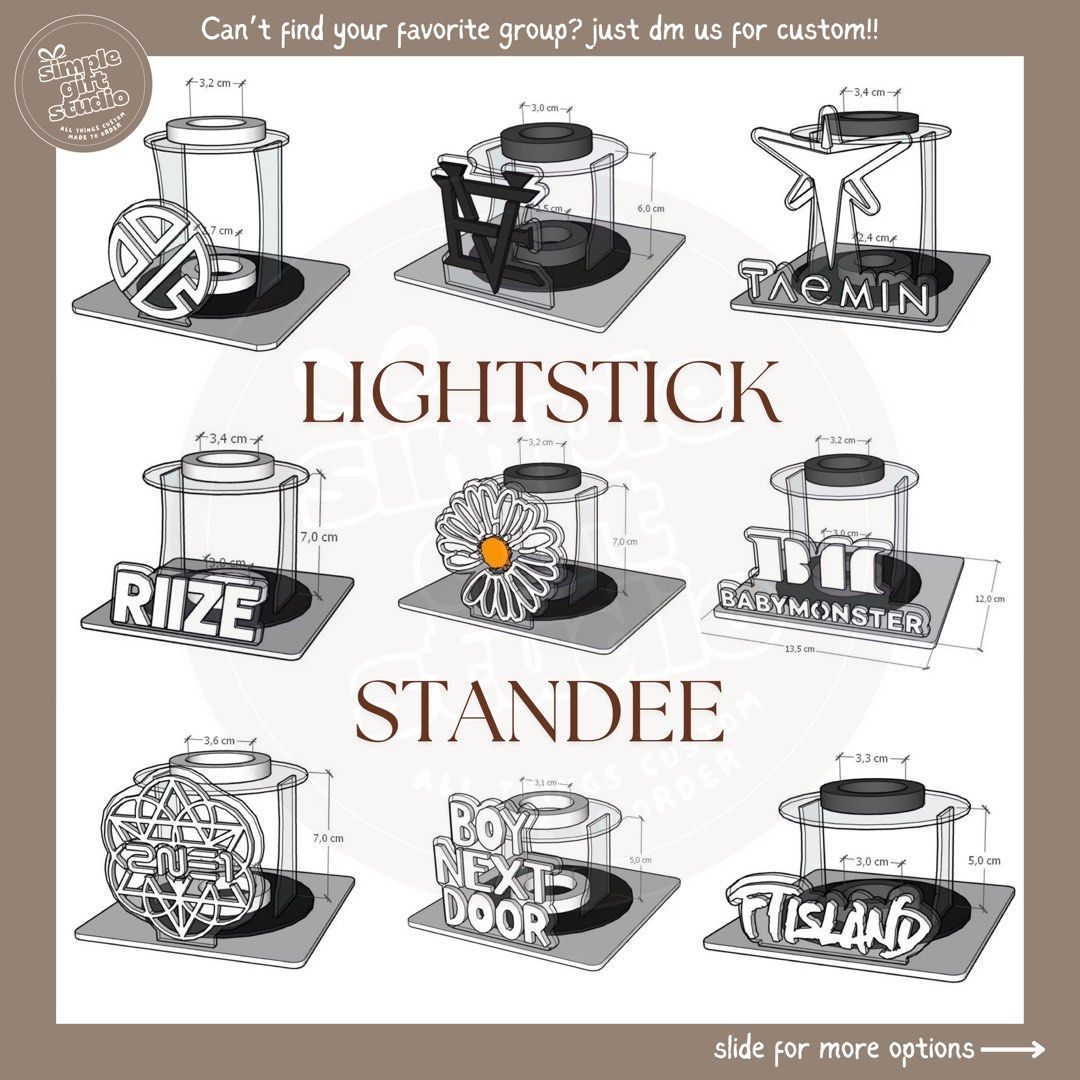 LIGHTSTICK STANDEE with BOX red velvet apink shinee wayv nct blackpink twice snsd bts stayc asepsa superjunior exo straykids enhypen seventeen treasure boynextdoor babymonster gdragon riize ateez (Category: K-Wave) located in Singapore. Submitted by ttaettea99 (Listing ID 1376482025, Image 1). Description: Say goodbye to dust and dirt – keep your precious lightstick safe, clean, and on display with our high-quality acrylic boxes. Designed to prot
