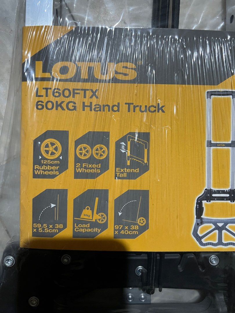 Lotus Hand Truck Trolley (Category: Construction Tools & Equipment) located in Makati City. Submitted by da_mars (Listing ID 1376528034, Image 2). Description: Lotus Hand Truck Trolley 60kg Brand new .