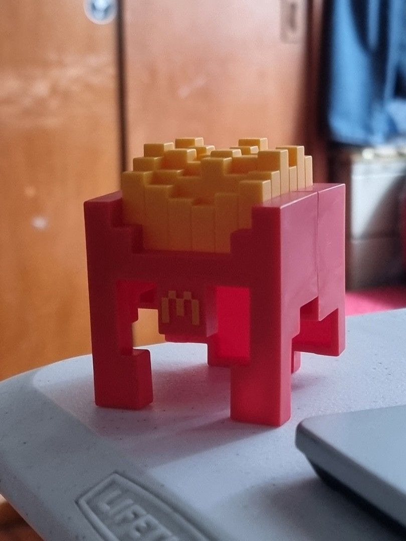 [MCDO Happy Meal] Minecraft Fry Helmet (Category: Character Goods) located in Quezon City. Submitted by declutterwithnari (Listing ID 1376458026, Image 3). Description: - mcdo happy meal: minecraft fry helmet guaranteed - very cute!! was opened but stored after ♡ mop: GCash mod: lalamove, grabexpress rfs: decluttering, duplicate.