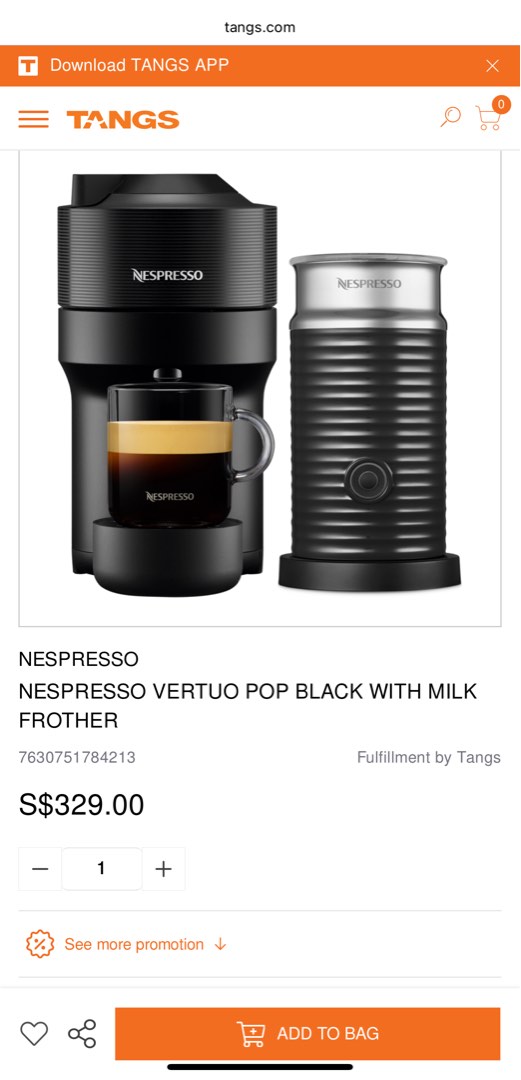 NESPRESSO VERTUO POP BLACK WITH MILK FORTHER Two-year warranty starts ...