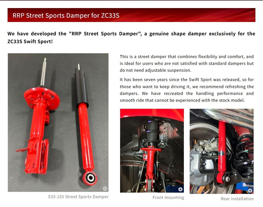 New 2023 and above Suzuki Swift , Swift Sport RRP JAPAN SHOCK ABsorber ...