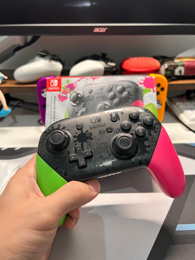 Nintendo Switch Pro Controller Splatoon 2 Edition, Video Gaming, Gaming ...