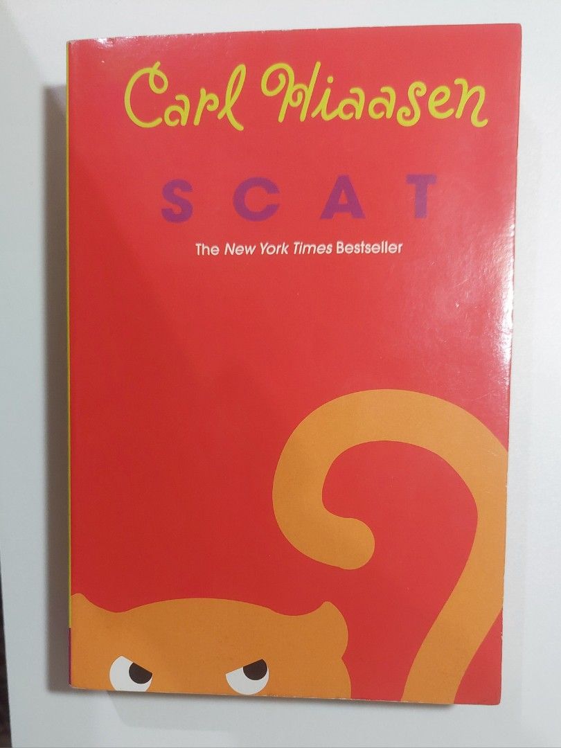 Scat by Carl Hiaasen (Category: Storybooks) located in Taguig. Submitted by danilc (Listing ID 1376515473, Image 1). Description: Scat by Carl Hiaasen Lightly Used Minimal yellowing on outside edge (see pic) Stains on inner front & back book cover Minimal small scratches No page tears RFS: Decluttering Area: BGC, Taguig City No meet-ups Shipping fee shouldered by buyer (Grab/ lalamove/ LBC) Payment: Gcash/Maya :).