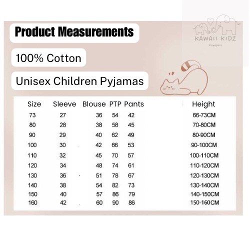 [SG Stock] 100% Cotton Cooling Pyjamas for Kids | Cute & Comfy Sleepwear | Boys & Girls | Fast Shipping (Category: Babies & Kids Fashion) located in Singapore. Submitted by everydayhaul (Listing ID 1376527872, Image 3). Description: 🌿 Cooling Cotton Material – Perfect for Singapore Weather! Made with lightweight, breathable cotton that keeps your little one cool and comfy all day long – even in hot and humid Singapore ☀️🌬️ ✅ Soft & gentle on sk