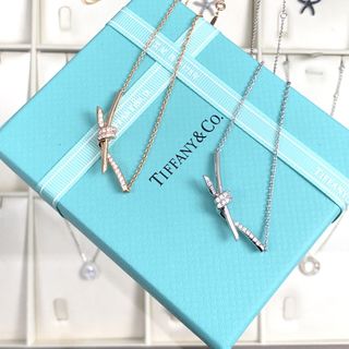 💜TIFFANY & CO.蒂芙尼 蝴蝶結 鎖骨鏈 項鍊 女款  生日禮物 節日 情人節 Necklace, women's birthday gift, Valentine's Day64208116988034110
