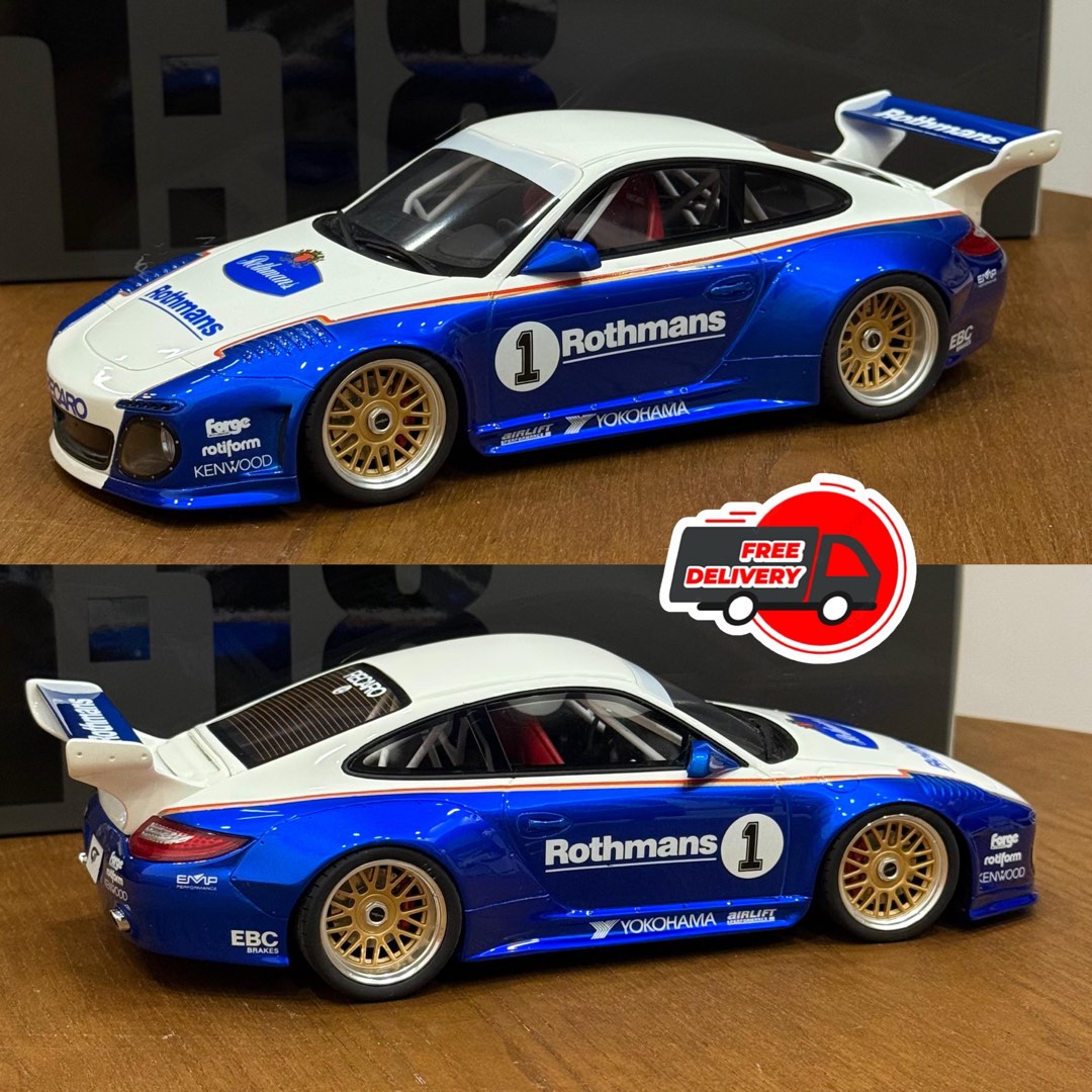 1/18 Gt Spirit Porsche 911 997 Rothman Slantnose model car not Autoart ...