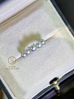 精緻新品🦋! 靚色超抵銀藍Akoya珍珠系列! 4.0-5.0mm Akoya Pearl Ring! 0.12ct diamond & 18k gold, price 4880HKD/ PC super浪漫😍銀藍色Akoya珍珠4.0-5.0mm! 高質靚色皮光乾淨極微瑕,搭配鑽石12份! 18K金材質,超抵只售單戴疊戴都nice! 超抵只售4880HKD/ PC64211993844995110