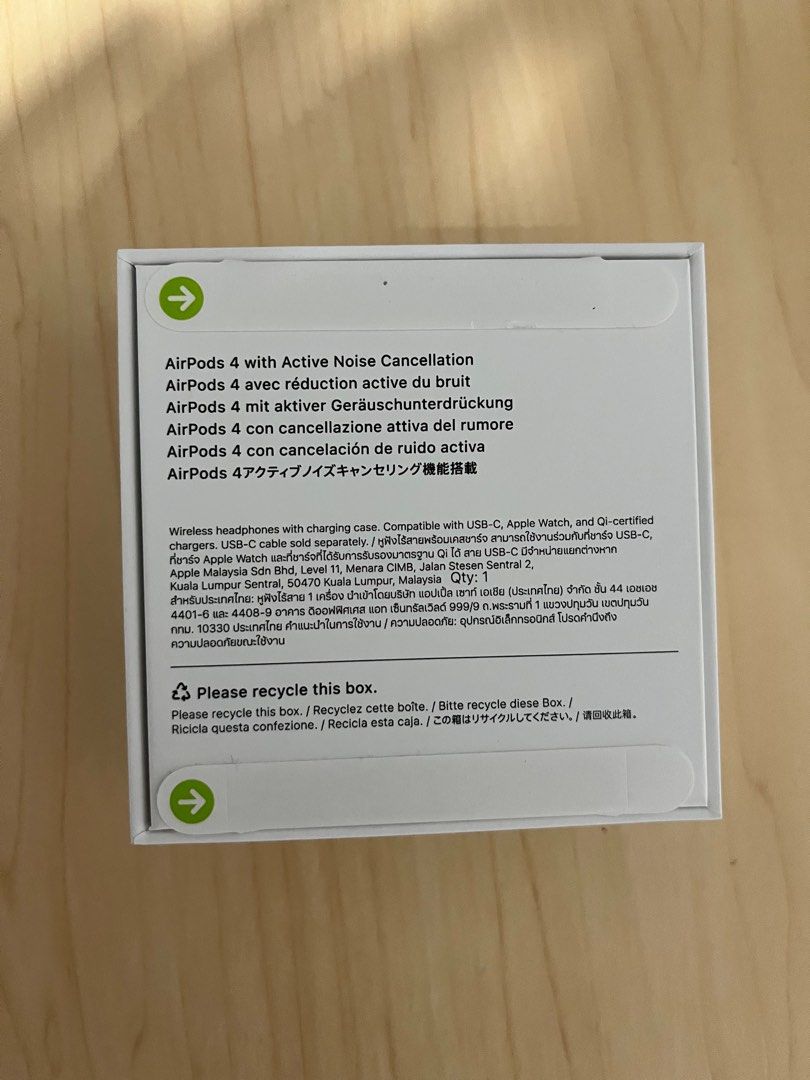 AirPods 4 Active Noise Cancellation (Category: Earphones) located in Singapore. Submitted by lethopearise (Listing ID 1376747129, Image 2). Description: Brand new in box sealed .