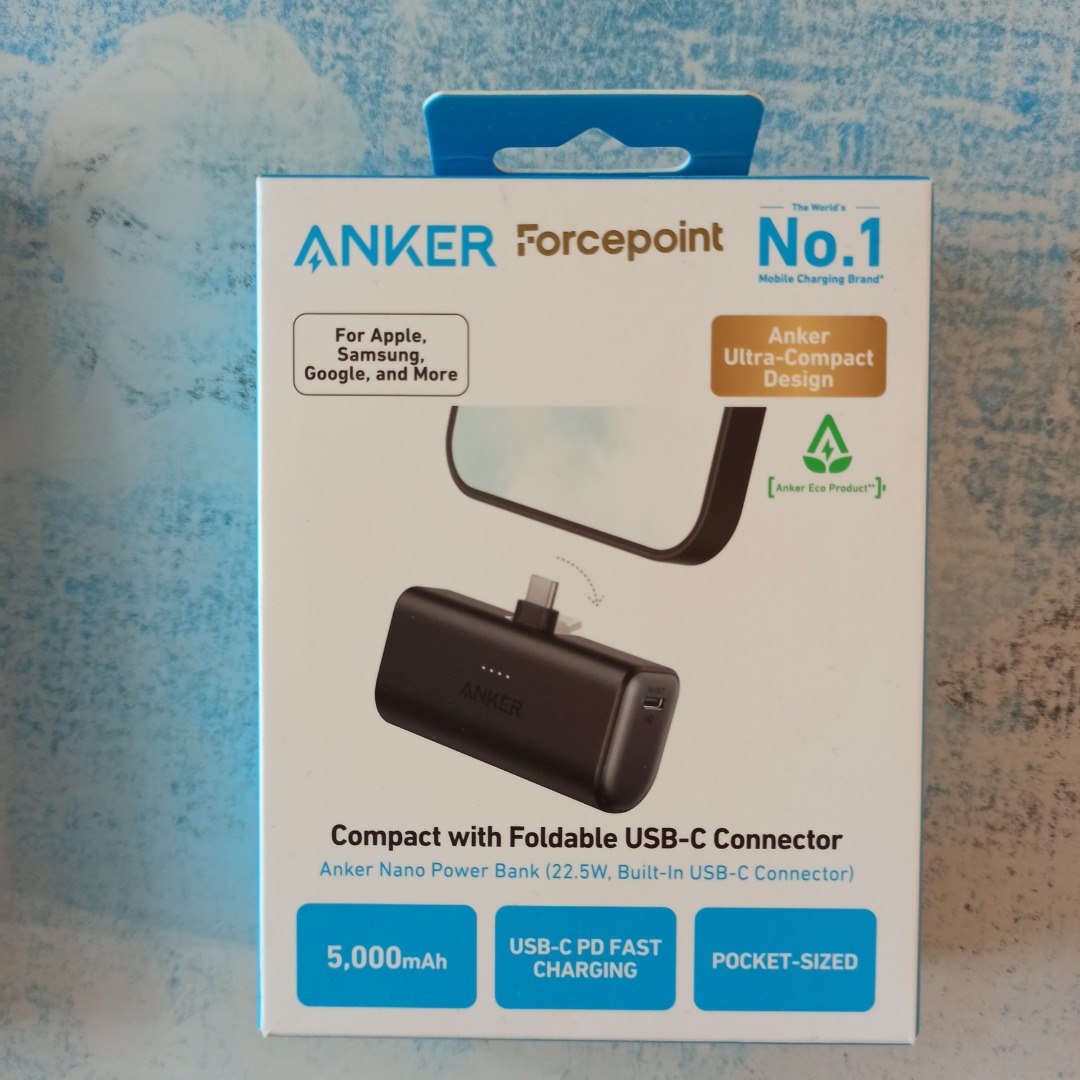 Anker Compact with Foldable USB-C connector, 手提電話, 電話及其他裝置配件, 電池及充電器 ...
