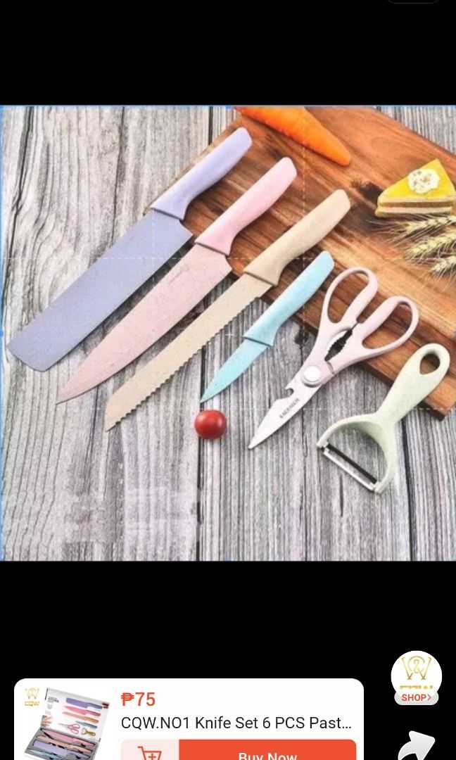 Bali knife set pastel (Category: Knives & Chopping Boards) located in Baguio. Submitted by mycoboutique (Listing ID 1376685976, Image 1). Description: set of pastel colored cutlery set. brand new.