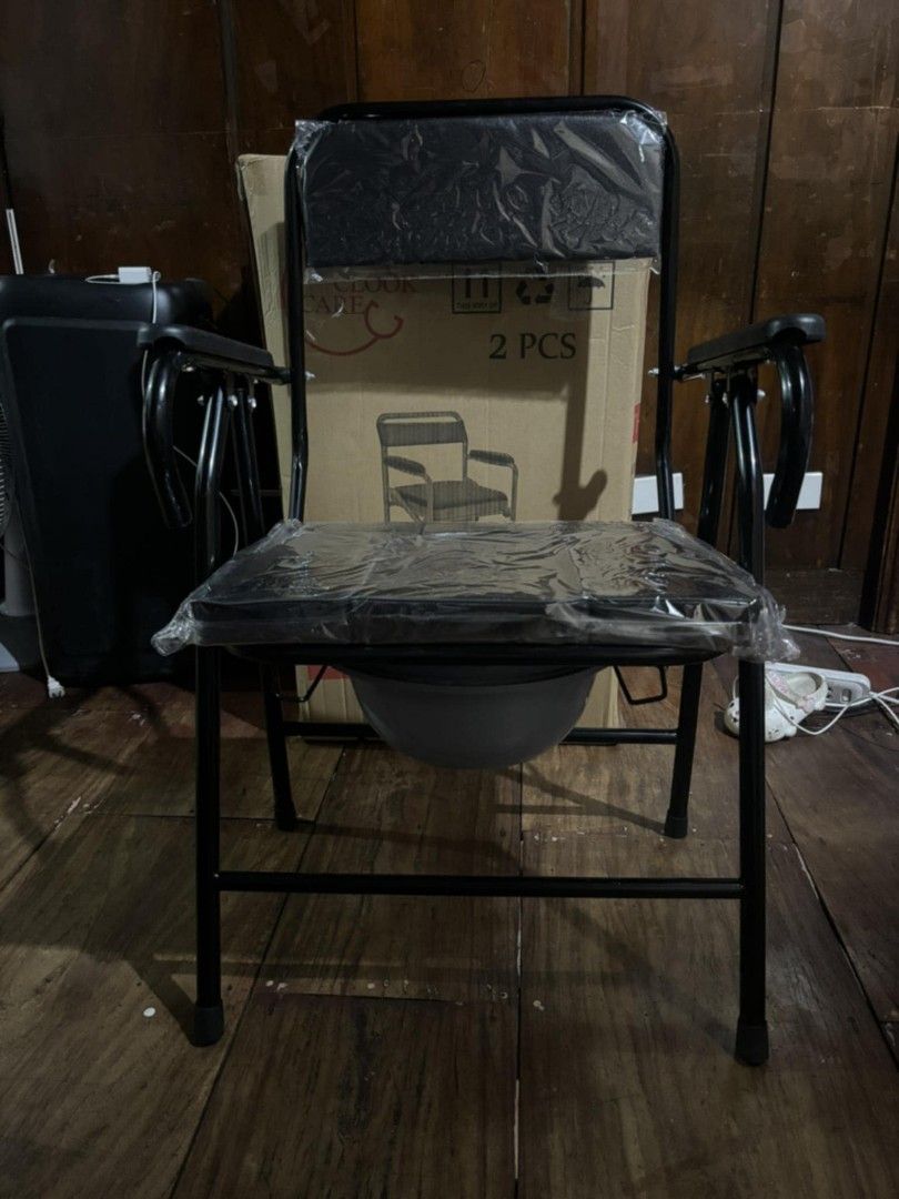 Black commode chair skeleton (Category: Braces, Support & Protection) located in Quezon City. Submitted by jesselee14kpop (Listing ID 1376622340, Image 1). Description: brandnew affordable onhand negotiable good quality and condition open for pick up and delivery high quality we also sell many medical supplies call me 09268225723 cod,gcash,bank transfer lifetime time free service.