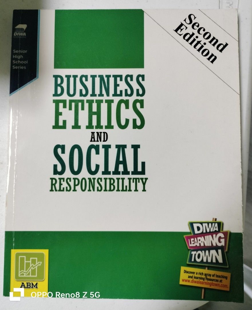 Business Ethics & Social Responsibility (Category: Textbooks) located in Tanza. Submitted by ireennee (Listing ID 1376811359, Image 1). Description: • UST SHS ABM ©2020.