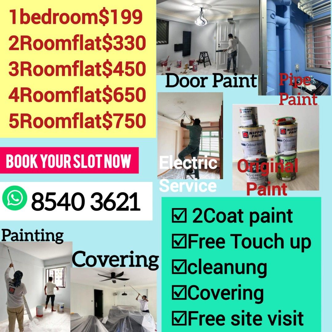 Cheapest painting service in Singapore.all type of house painting service. All over Singapore62863078580354110