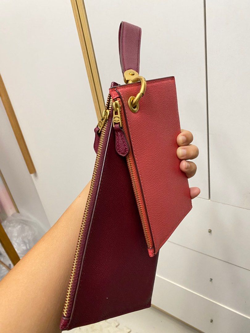 Coach Pink Slim Double Wristlet (Authentic) (Category: Luxury Bags & Wallets) located in Mabalacat. Submitted by loveforvintagebags (Listing ID 1376726673, Image 2). Description: Coach Pink Slim Double Wristlet (Authentic).