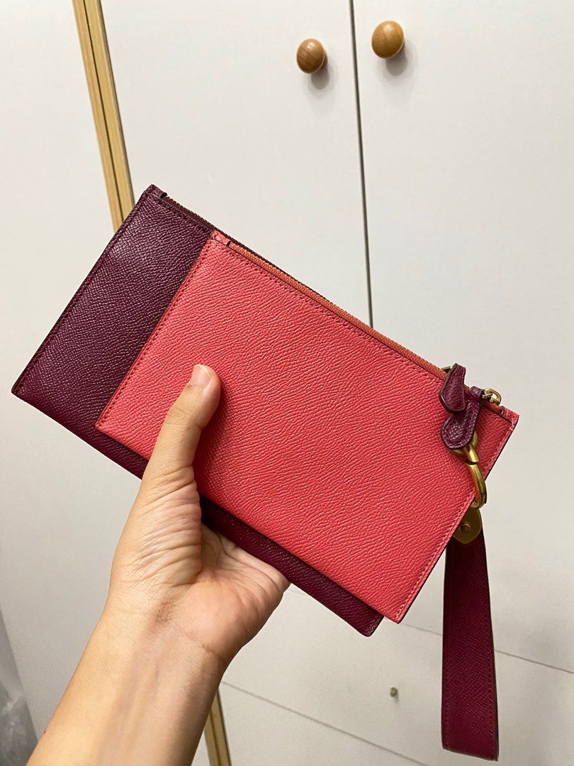 Coach Pink Slim Double Wristlet (Authentic) (Category: Luxury Bags & Wallets) located in Mabalacat. Submitted by loveforvintagebags (Listing ID 1376726673, Image 1). Description: Coach Pink Slim Double Wristlet (Authentic).