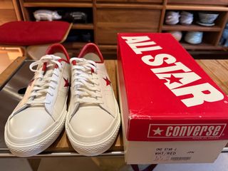 新品未使用 Converse Jack Star US7 1/2 26.0cm コンバース ジャックスター トリコレザー DEADSTOCK 日本製  新品 未使用 タグ付き コンバースCONVERSE ジャックパーセル 70年代