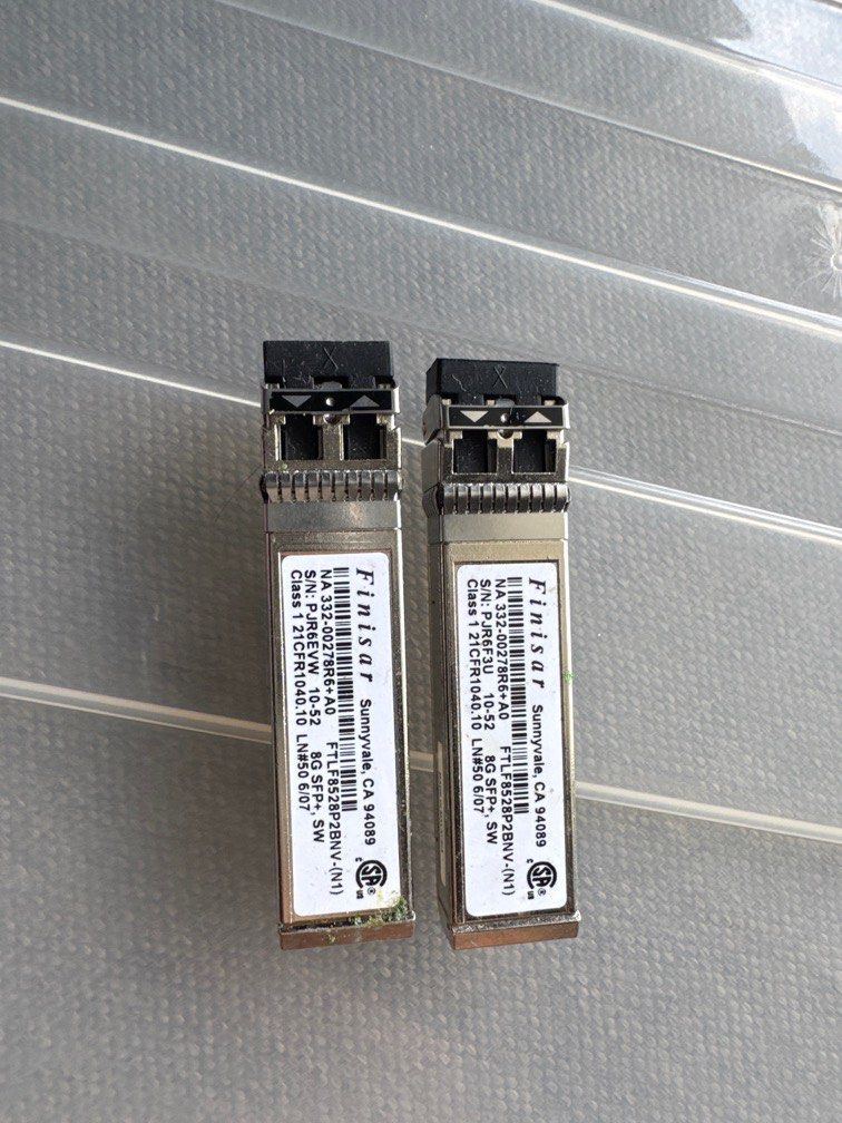 Finisar 8G SFP+ (Category: Networking) located in Singapore. Submitted by makko187 (Listing ID 1376639263, Image 1). Description: Excess SFPs for sale. Finisar 8G.