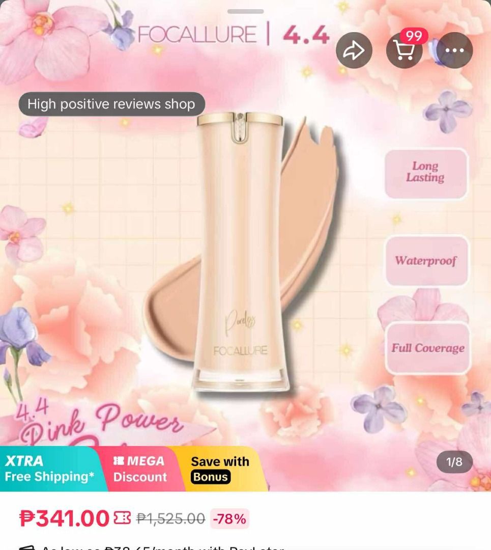 FOCALLURE Poreless Foundation (Category: Makeup) located in Paranaque City. Submitted by genxie_ (Listing ID 1376765072, Image 2). Description: 📍PRODUCT NAME: FOCALLURE Poreless Foundation 💸 Original Price: ₱341 🔥 NOW ONLY: ₱150 – Save ₱191! 🎨 Available Shades: YL31 (1 pc) YL23 (1 pc) 💡 Shade Guide: YL31: Ideal for light-medium skin with warm undertones YL23: Best for fair-light skin with yellow undertones 📦 Brand new, sealed, and on hand! 