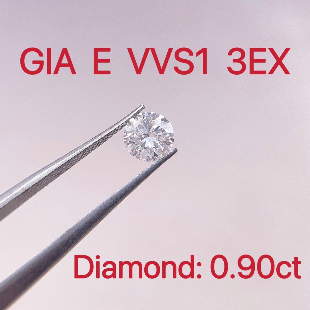 GIA E VVS1 3EX diamond 0.90ct 90份天然鑽石, 女裝, 飾物及配件, 寶石、鑽石、水晶- Carousell