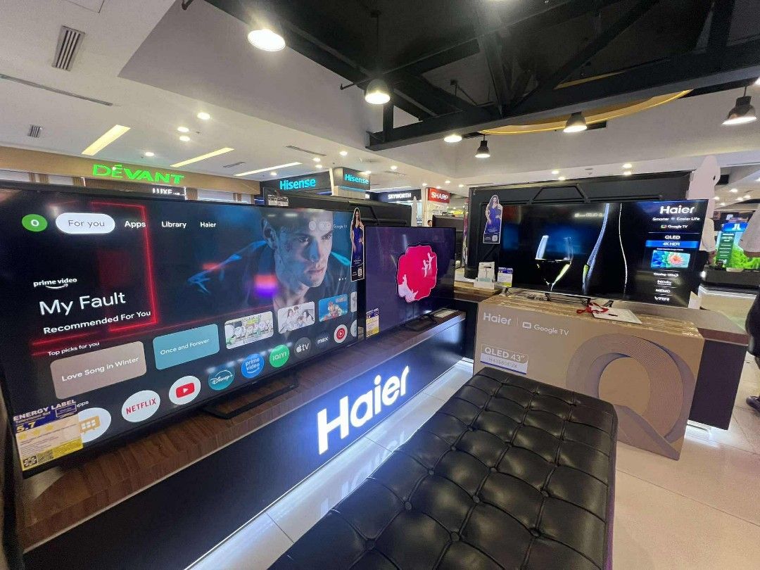 HAIER SMART TV (4K , UHD , QLED GOOGLE TV) (Category: TV) located in Manila. Submitted by chuck_claros (Listing ID 1376777372, Image 1). Description: HAIER SMART TV (4K UHD QLED GOOGLE TV) ☑️BRAND NEW FACTORY SEALED UNIT WITH OFFICIAL SALES INVOICE AND WARRANTY 🔻SALE!!! SALE!!! SALE!!!🔻 🔻!!! DISCOUNTED PRICE !!!🔻 ◽(QLED GOOGLE TV 120 HZ) REMOTE ASSISTANCE VOICE COMMAND 43 inch - H43S80EUX - SALE PRICE - 17,990 50 inch - H50S80EUX - SALE PRICE