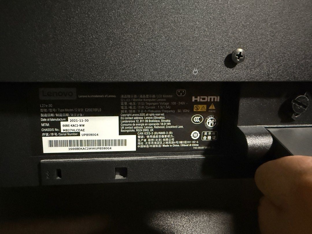 Lenovo 27inch monitor63202120239361111