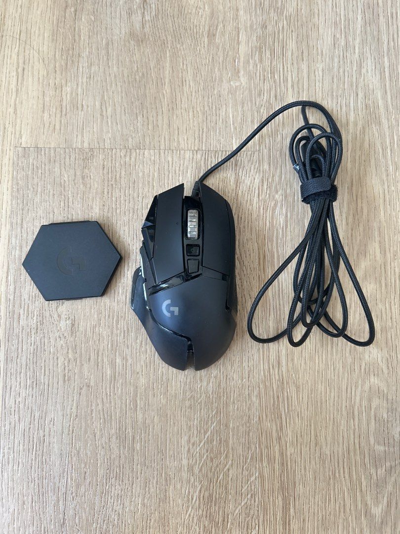 Logitech G502 Wired Gaming Mouse with weights