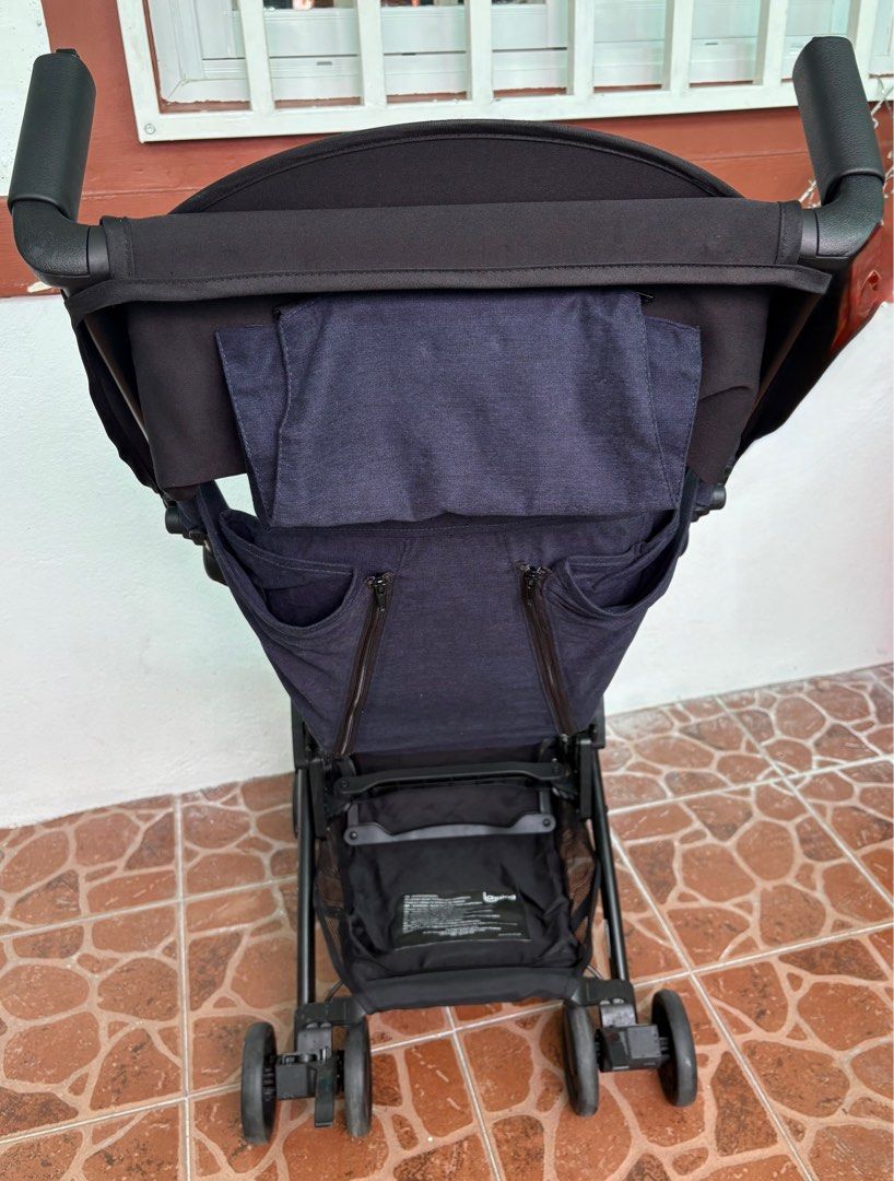 Looping Squizz Mini FOR SALE (Category: Strollers) located in Cavite. Submitted by kymariscloset (Listing ID 1376640554, Image 2). Description: Looping Squizz Mini with travel bag Newborn up to toddler 22kg Easy to unfold and fold with just one push 5.8kg weight Cabin friendly size Navy blue in color Leather handles Fully reclinable adjustable back rest Sun canopy Bought this in Mothercare for 12,999 Selling price 10,000 slight negotiable Ready t