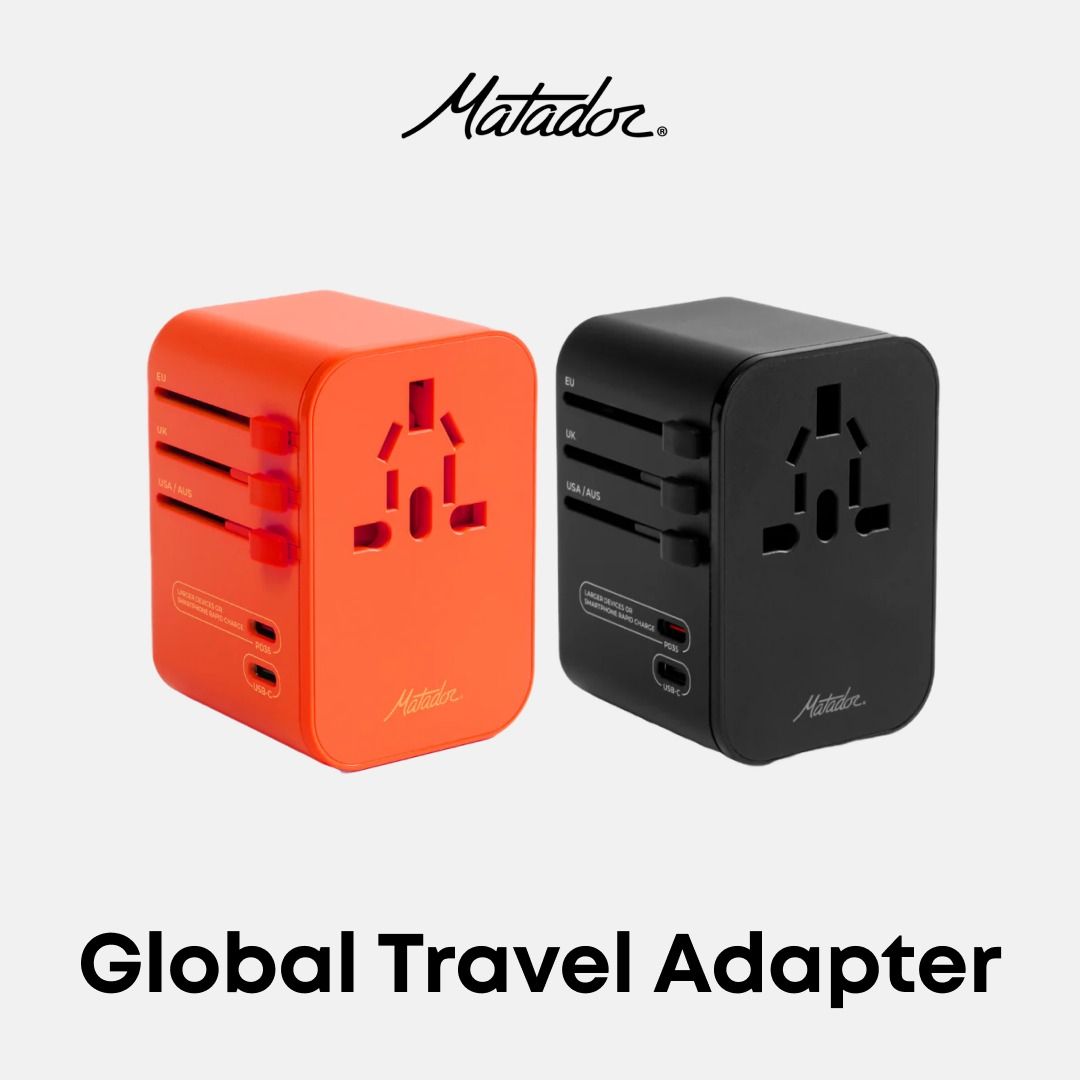 Matador Global Travel Adaptor - Black & Orange, Mobile Phones & Gadgets,  Mobile & Gadget Accessories, Chargers & Cables on Carousell