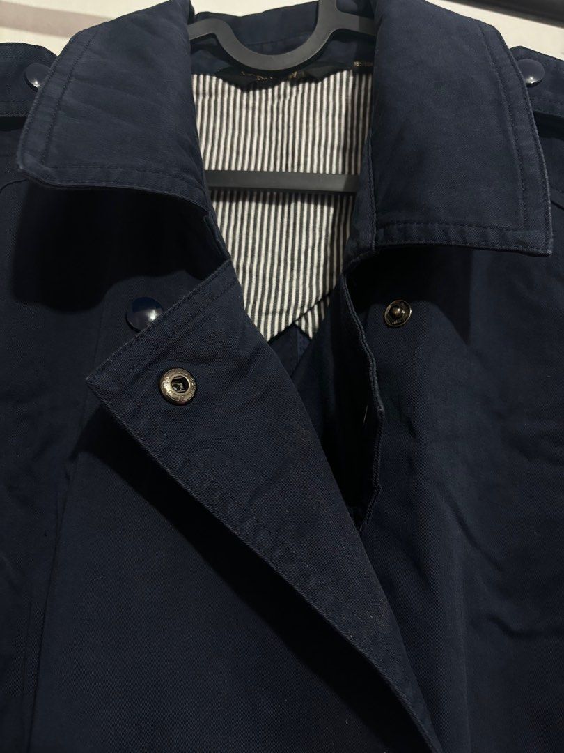 Navy Blue Trench coat for Spring Autumn Fall (Category: Coats, Jackets and Outerwear) located in Calamba. Submitted by sunbeamy (Listing ID 1376671884, Image 2). Description: 500+sf Double lined With belt.