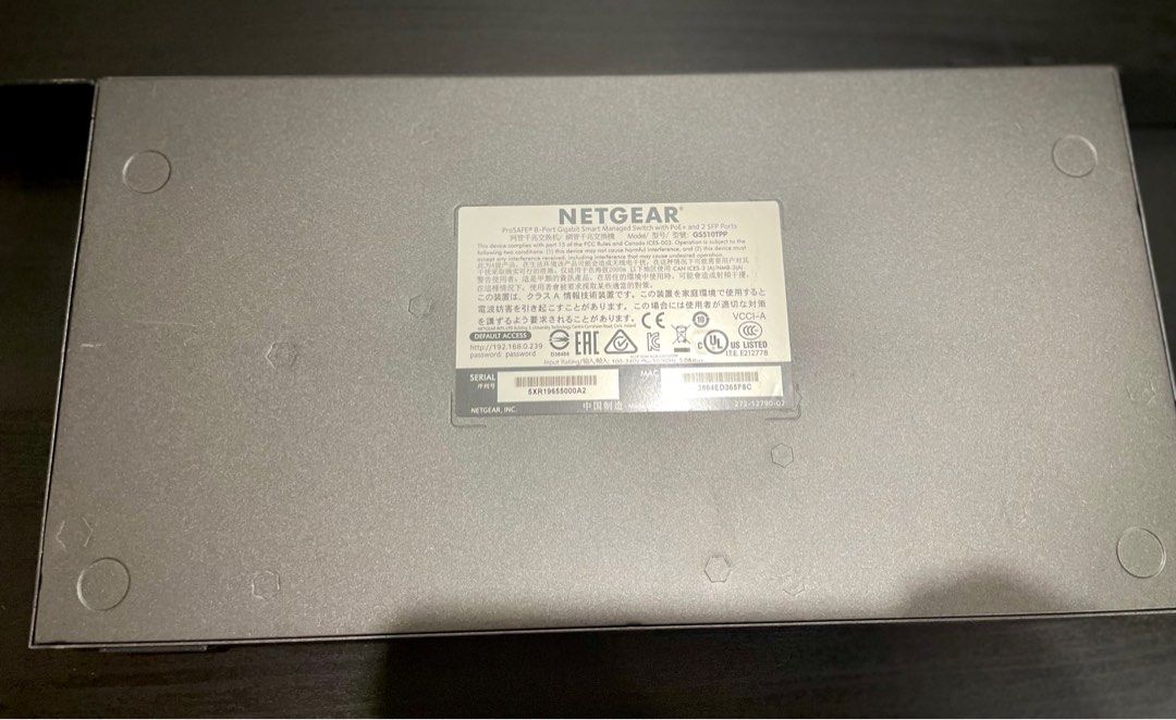 Netgear ProSafe 8-Port Gigabit Smart Managed Switch with PoE+ and 2 SFP Ports (Category: Office & Business Technology) located in Singapore. Submitted by kerson. (Listing ID 1376744111, Image 2). Description: Netgear ProSafe 8-Port Gigabit Smart Managed Switch with PoE+ and 2 SFP Ports Desktop or Rack Mount.