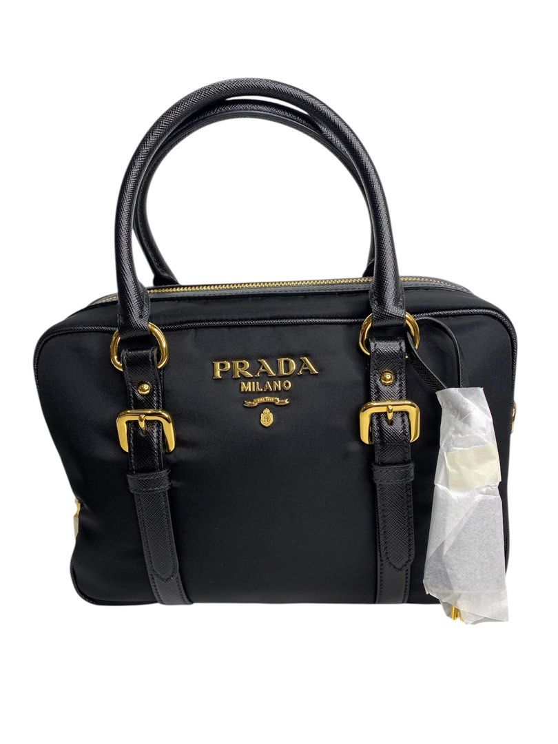 NEW PRADA BAULETTO 1BB088 square ziptote tessuto nylon
