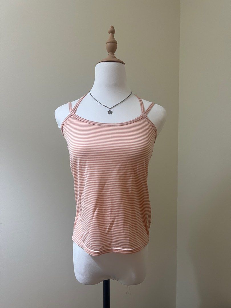 pink stripes sleevess thrifted tie halter top (Category: Sleeveless) located in Singapore. Submitted by zyc412 (Listing ID 1376763358, Image 1). Description: thrifted from kl! super cute too +$3 for mailing only, price can negotiate if u buy more than one item.