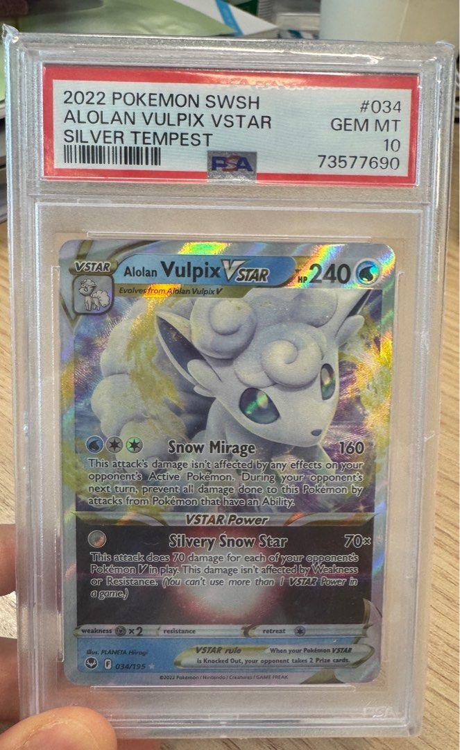 pokemon tcg silver tempest 034 195 alolan vulpix vstar card Alolan Vulpix VSTAR 034/195 - Silver Tempest main image 0