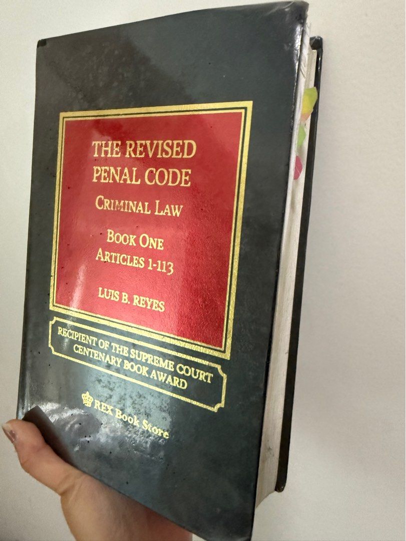Revised Penal Code Book I (Reyes) (Category: Textbooks) located in Caloocan City. Submitted by lu0138 (Listing ID 1376684837, Image 1). Description: .