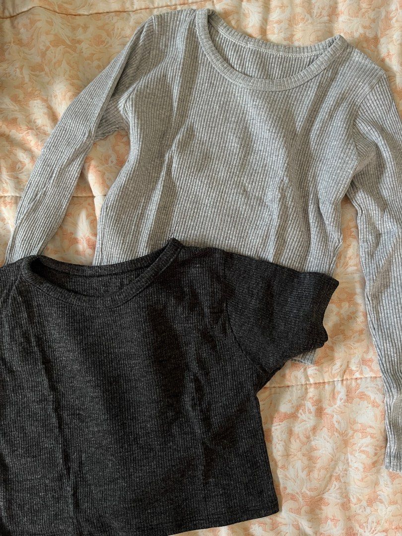Ribbed Tshirt Shortsleeve Longsleeve Top Set (Category: Shirts) located in Pasig City. Submitted by alyrmx (Listing ID 1376678492, Image 1). Description: .