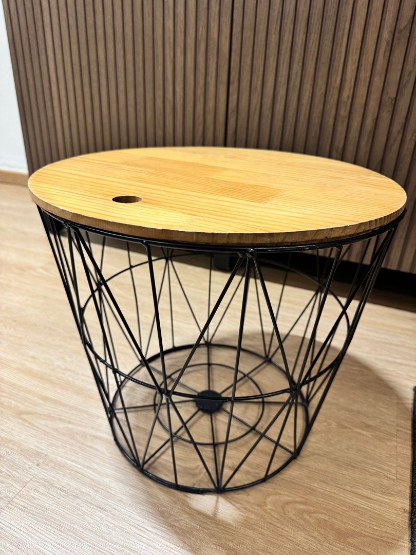 Round side table (Category: Tables & Sets) located in Singapore. Submitted by faupaufau (Listing ID 1376754076, Image 2). Description: Buyer to self pick up. Will tape the top for you Height 355mm Width 400mm Side table with removable top .