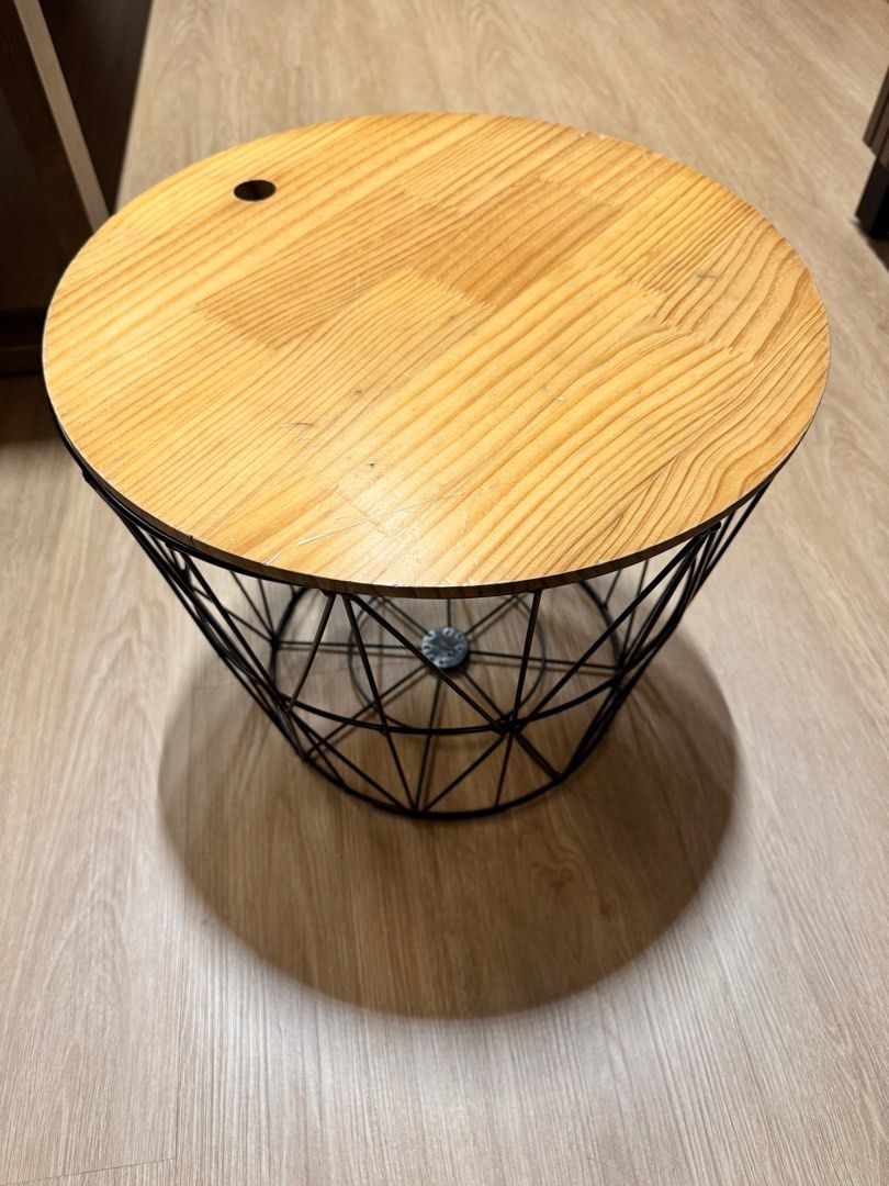 Round side table (Category: Tables & Sets) located in Singapore. Submitted by faupaufau (Listing ID 1376754076, Image 1). Description: Buyer to self pick up. Will tape the top for you Height 355mm Width 400mm Side table with removable top .