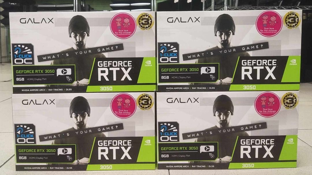 RTX 3050 8GB DDR6 (Category: Desktops) located in Quezon City. Submitted by pcwinnerchai (Listing ID 1376644509, Image 1). Description: 🔰 GAMING VIDEOCARD🔰 📍 Condition: Brandnew📍 ✨ GALAX Brand ✨ RTX 3050 1-Click OC ✨ 8GB GDDR6 128 bit ✨ 8Pin Power ✨ PCI-E ✨ HDMI/ DP Port ✨ 1Cooling Fan ➖ ➖ ➖ ➖ ➖ Php : 💸 12,500 ❌ NO COD 👉 We do shipping nationwide ✅ Ap cargo ✅ Capex cargo ✅ South sea cargo ✅ lalamove pick-up ✅ Bus terminal ‼️ Mode Of Payment