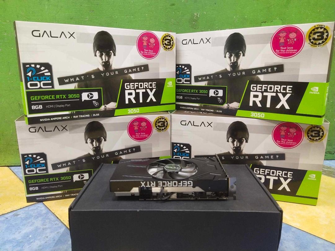 RTX 3050 8GB DDR6 (Category: Desktops) located in Quezon City. Submitted by pcwinnerchai (Listing ID 1376644509, Image 2). Description: 🔰 GAMING VIDEOCARD🔰 📍 Condition: Brandnew📍 ✨ GALAX Brand ✨ RTX 3050 1-Click OC ✨ 8GB GDDR6 128 bit ✨ 8Pin Power ✨ PCI-E ✨ HDMI/ DP Port ✨ 1Cooling Fan ➖ ➖ ➖ ➖ ➖ Php : 💸 12,500 ❌ NO COD 👉 We do shipping nationwide ✅ Ap cargo ✅ Capex cargo ✅ South sea cargo ✅ lalamove pick-up ✅ Bus terminal ‼️ Mode Of Payment