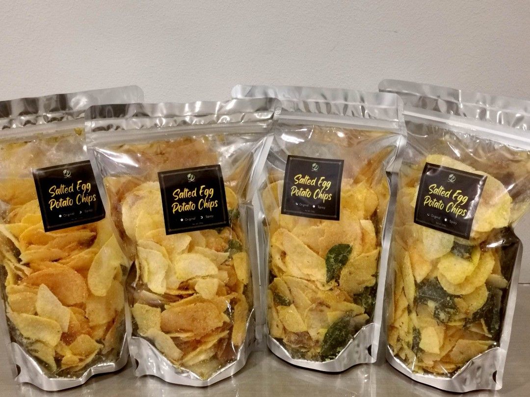 Salted Egg Potato Chips (Category: Other Food & Drinks) located in Manila. Submitted by patrickbl69019 (Listing ID 1376717477, Image 2). Description: Please read before you order! * Chat the seller first if there are any queries about the product. * All items are in good condition, the seller will notify the buyer if the item has a flaw. * Color may vary due to lighting. * We have one stock per item. * Payment Method: Gcash or Metrobank *Delivery