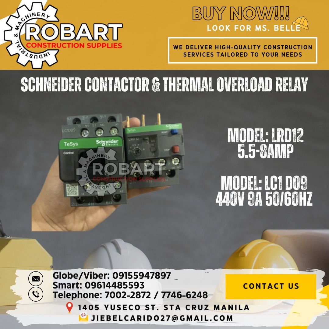 Schneider Contactor & Thermal Overload Relay, Commercial & Industrial ...