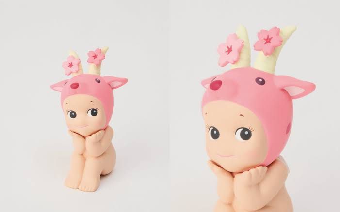 Sonny Angel Cherry Blossom Goat (Category: Designer & Blind Box Toys) located in Pasig City. Submitted by eracurates (Listing ID 1376759014, Image 1). Description: displaced in an acrylic box after opening.